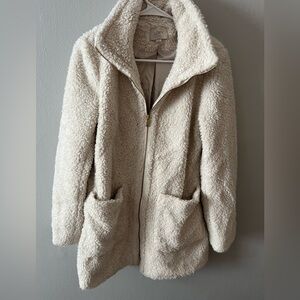 LOFT Cream Sherpa Coat